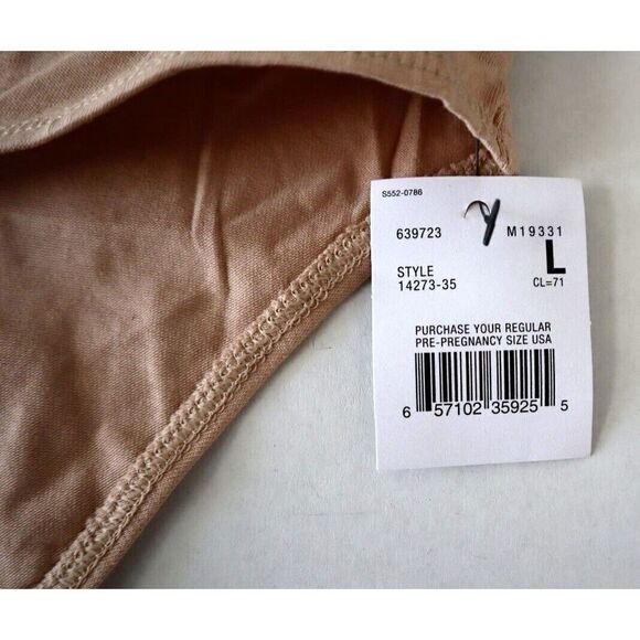 A Pea In The Pod M19331 Women's Sz Large Beige Maternity Fold Over Panties - Picture 3 of 6